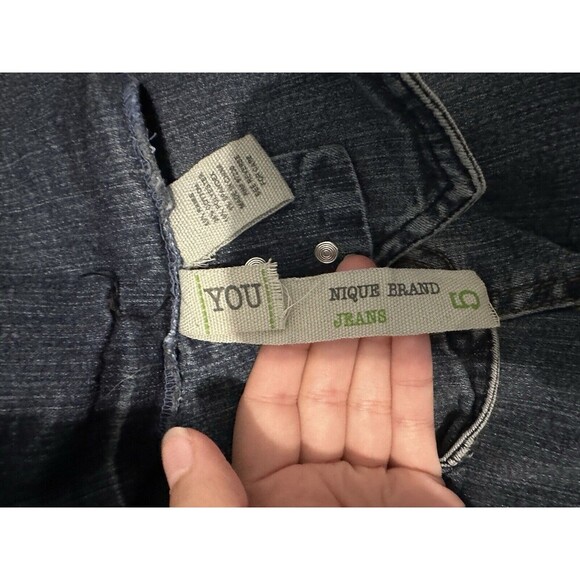 Nique Brand Juniors Capri Jeans Size 5 High Rise Button Straight Leg - Picture 2 of 5